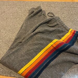 Aviator Nation 5 Stripe Sweatpants Heather Grey